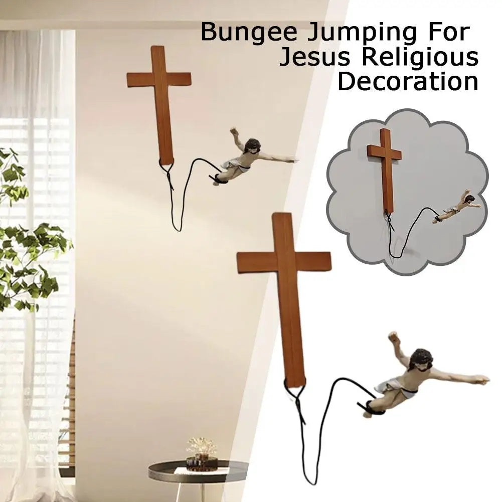 BowLift | Bungee Jumping Jesus Easter Atmosphere Decorative Ornaments Christ Figure Religious Decorations Holiday Gifts Hanging Ornaments