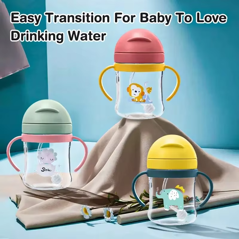 BowLift | 8.5 oz Baby Training Cup with Double Handles and Flip Lid Leakproof Design