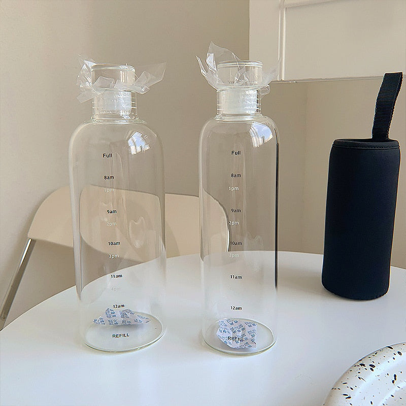 BowLift | Time Scale Heat-Resistant Glass Water Bottle