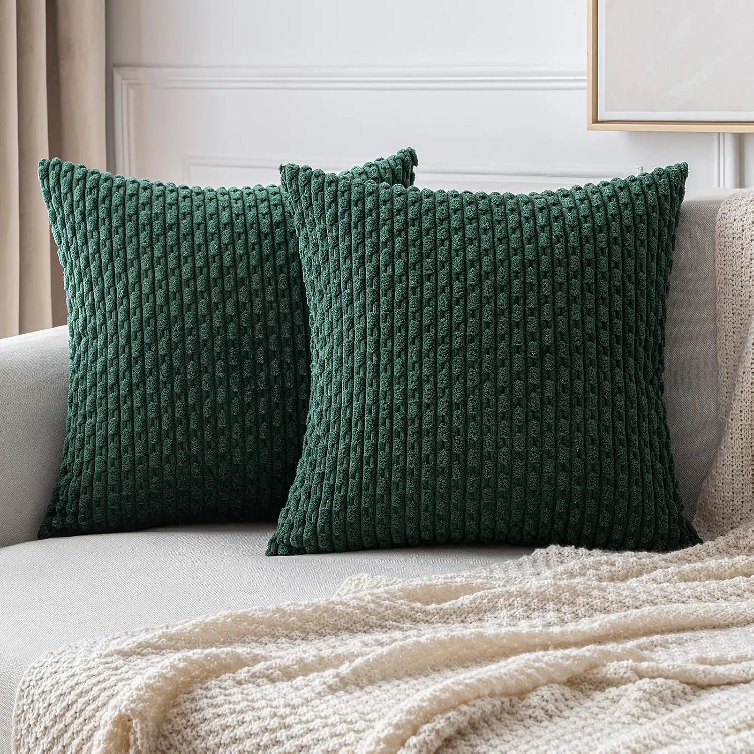 BowLift | Boho Ribbed Corduroy Cushion Cover – Stylish Striped Decorative Pillowcase for Sofa or Bed