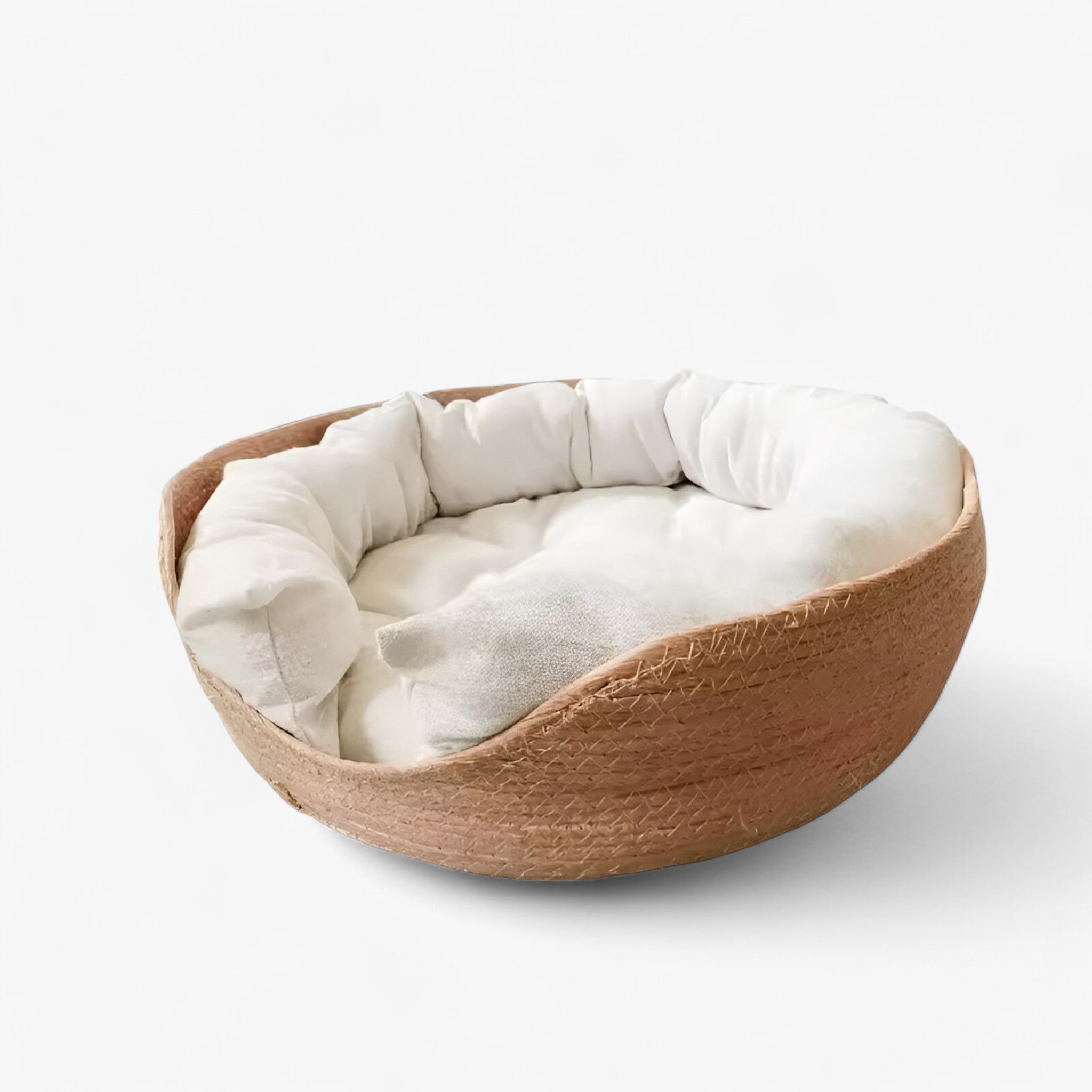BowLift | Handwoven Bamboo Pet Bed with Soft Cushion – Luna Nest