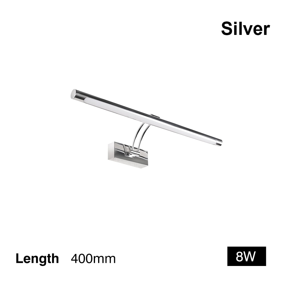 BowLift | 80-100cm LED wall lamp - Modern black/silver wall light for the bathroom, internally mounted picture light