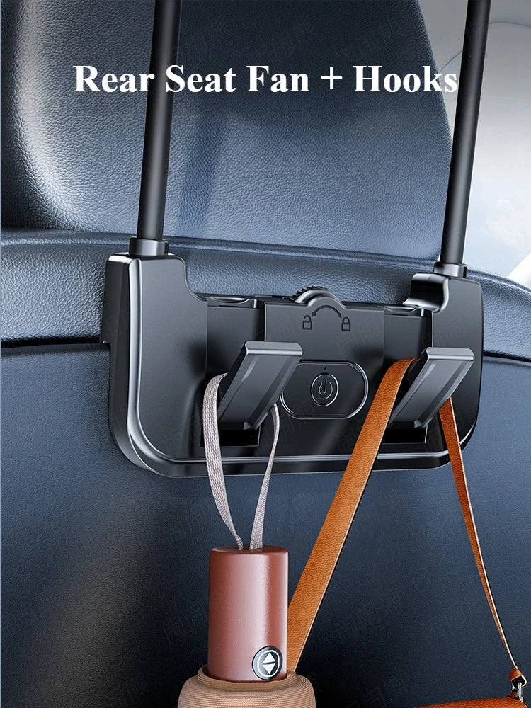 BowLift | Dual-Head Rear Seat Fan – Eary – (USB-C Rechargeable)