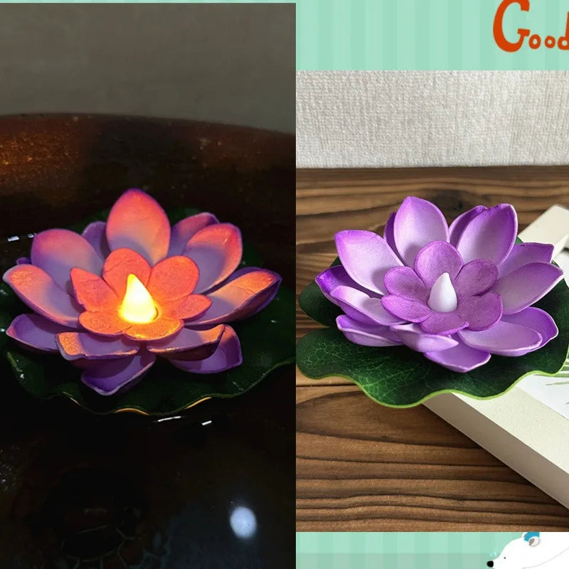 BowLift | GlowLotus Solar Lotus Lamp | Water Sensor | Warm White Light for Pond & Garden