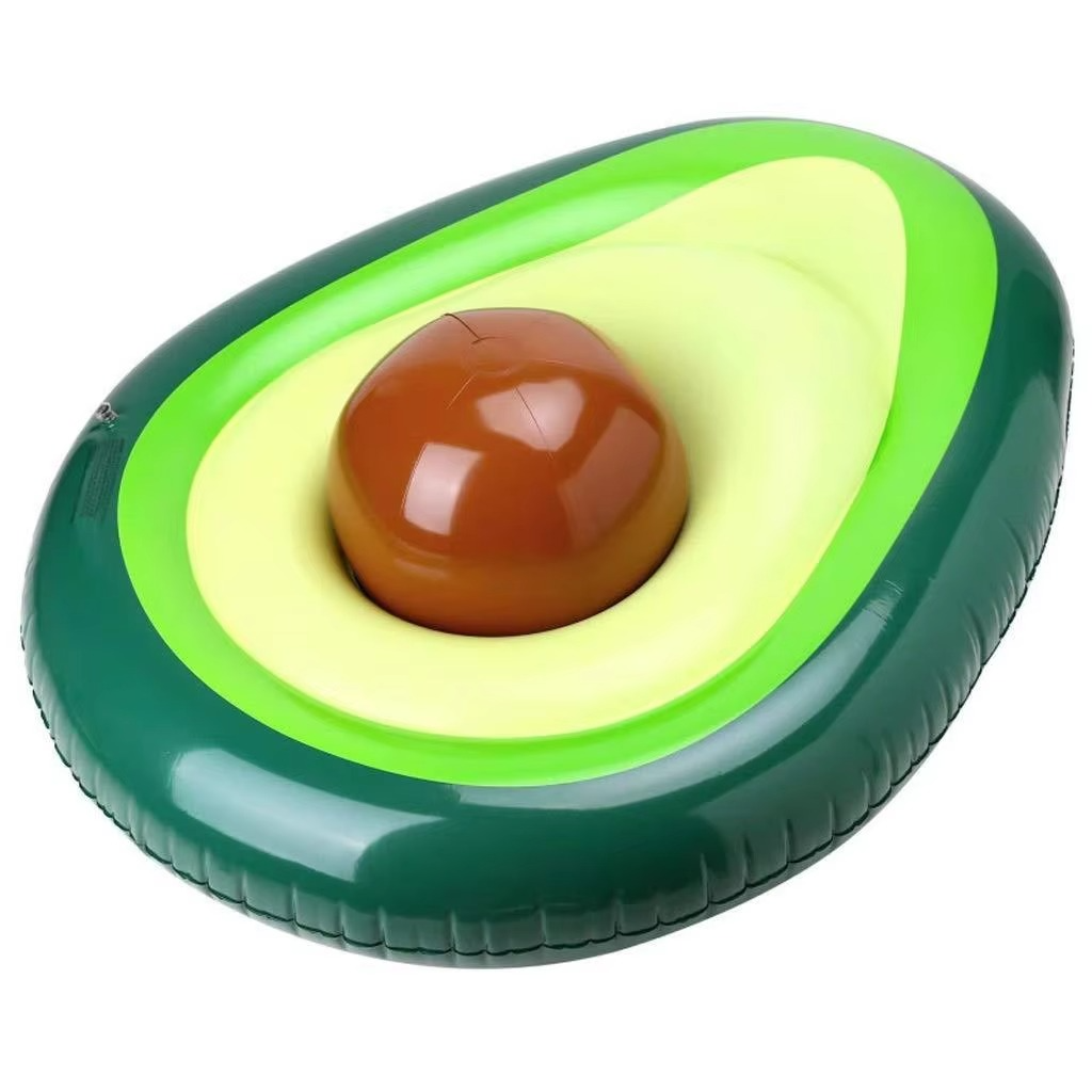 BowLift | Inflatable Avocado Pool Float with Detachable Ball Toy