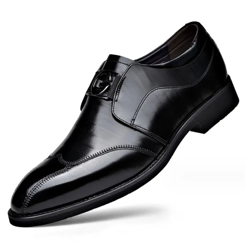 BowLift | Men's Leather Shoes Stylish Men's Shoes Pointed Oxford Wedding Leather Men's Dress Shoes Gentleman Office Man Shoe