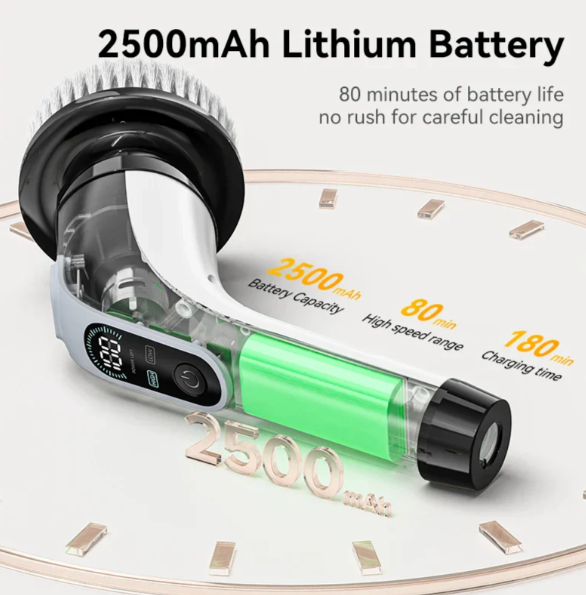 BowLift | Cordless Electric Cleaning Brush – 7 Interchangeable Heads for Effortless Deep Cleaning