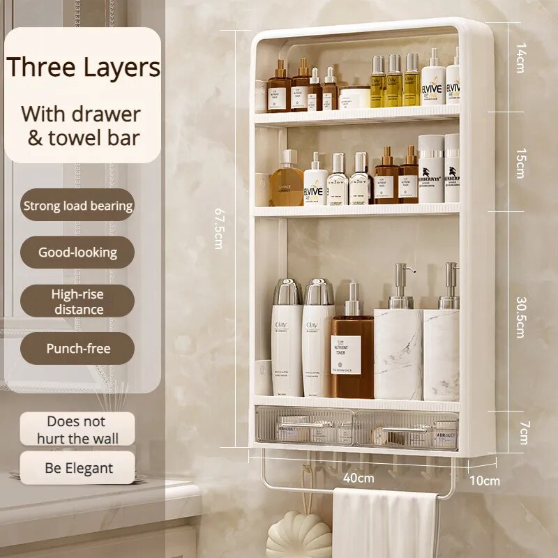 BowLift | Home Essential Punch-Free Bathroom Organizer Shelf