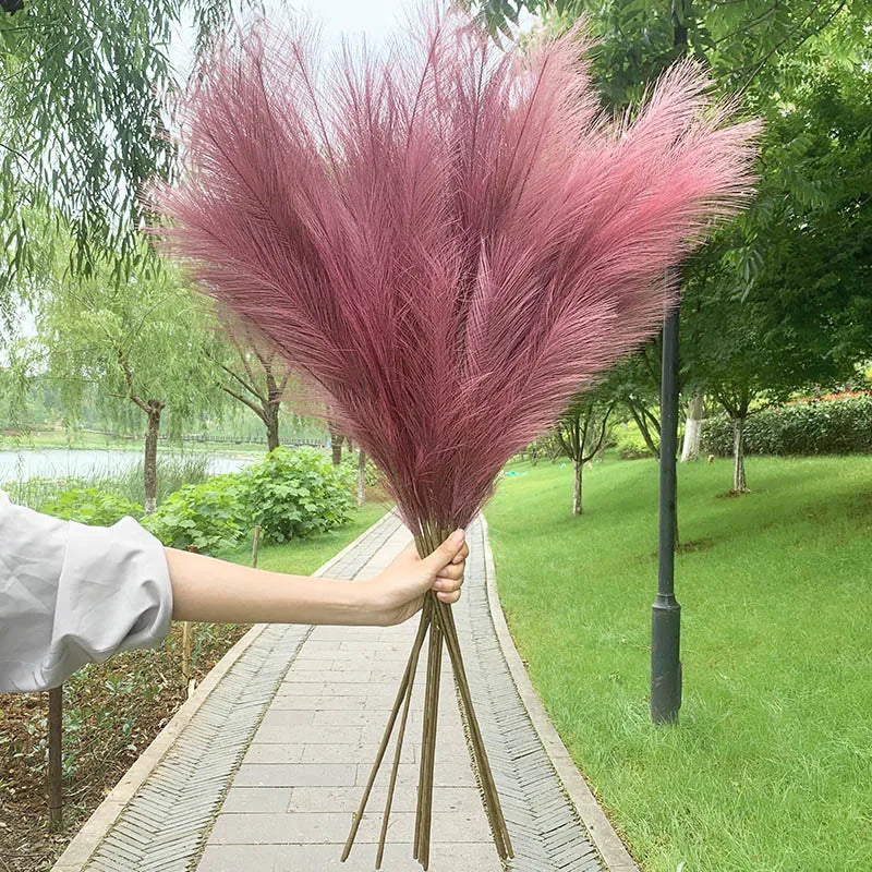 BowLift | 5 pieces 100 cm Artificial Pampas Grass Dried Flower Bouquet Wedding Party Decoration Home Room DIY Artificial Plants Decoration Supplies