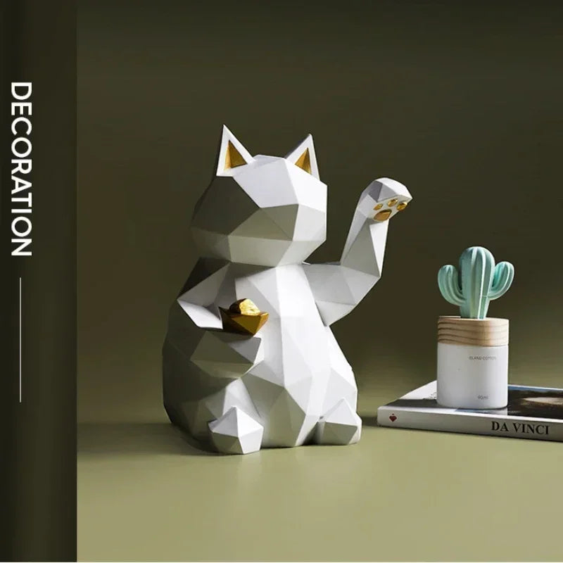 BowLift | Nordic Minimalism Geometry Lucky Cat Statues