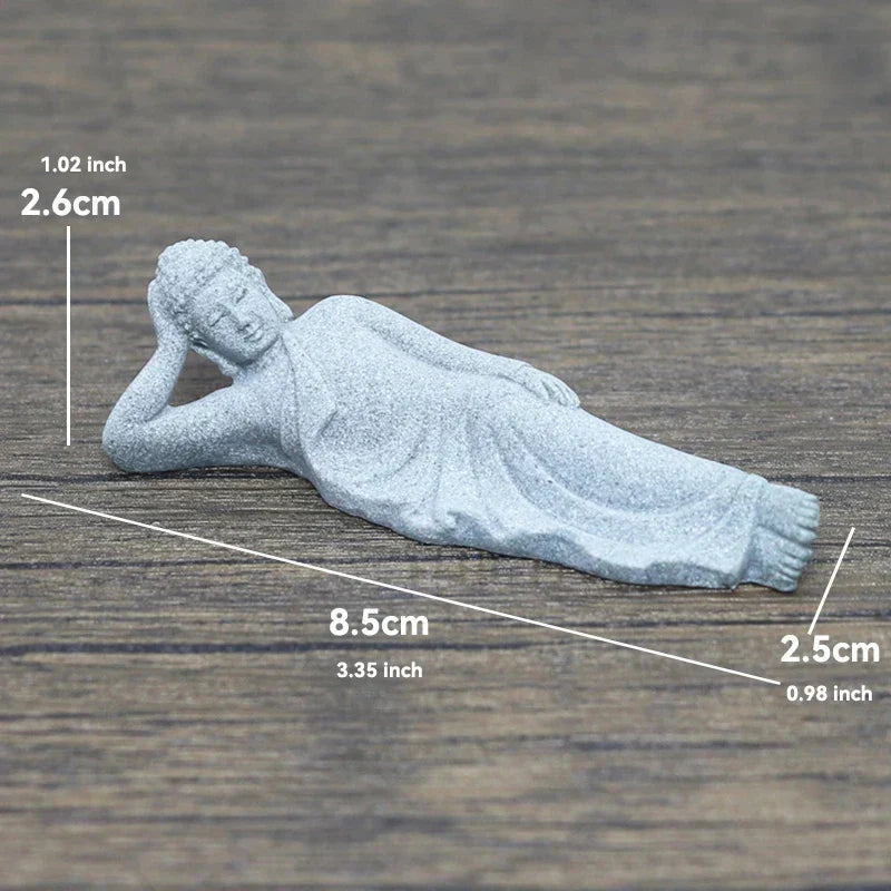 BowLift | Buddha Stone Statue Small Buddhist Monks Tibetan Buddhism Figures Zen Garden Ornament Meditation Home Aquarium Decoration