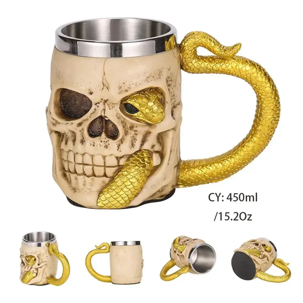 BowLift | Medieval Dragon Resin Stainless Steel Mug as Coffee Mug or Tea Mug