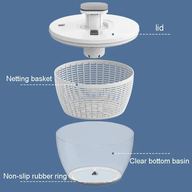 BowLift | Compact One-Hand Spin Salad Spinner Dryer Bowl