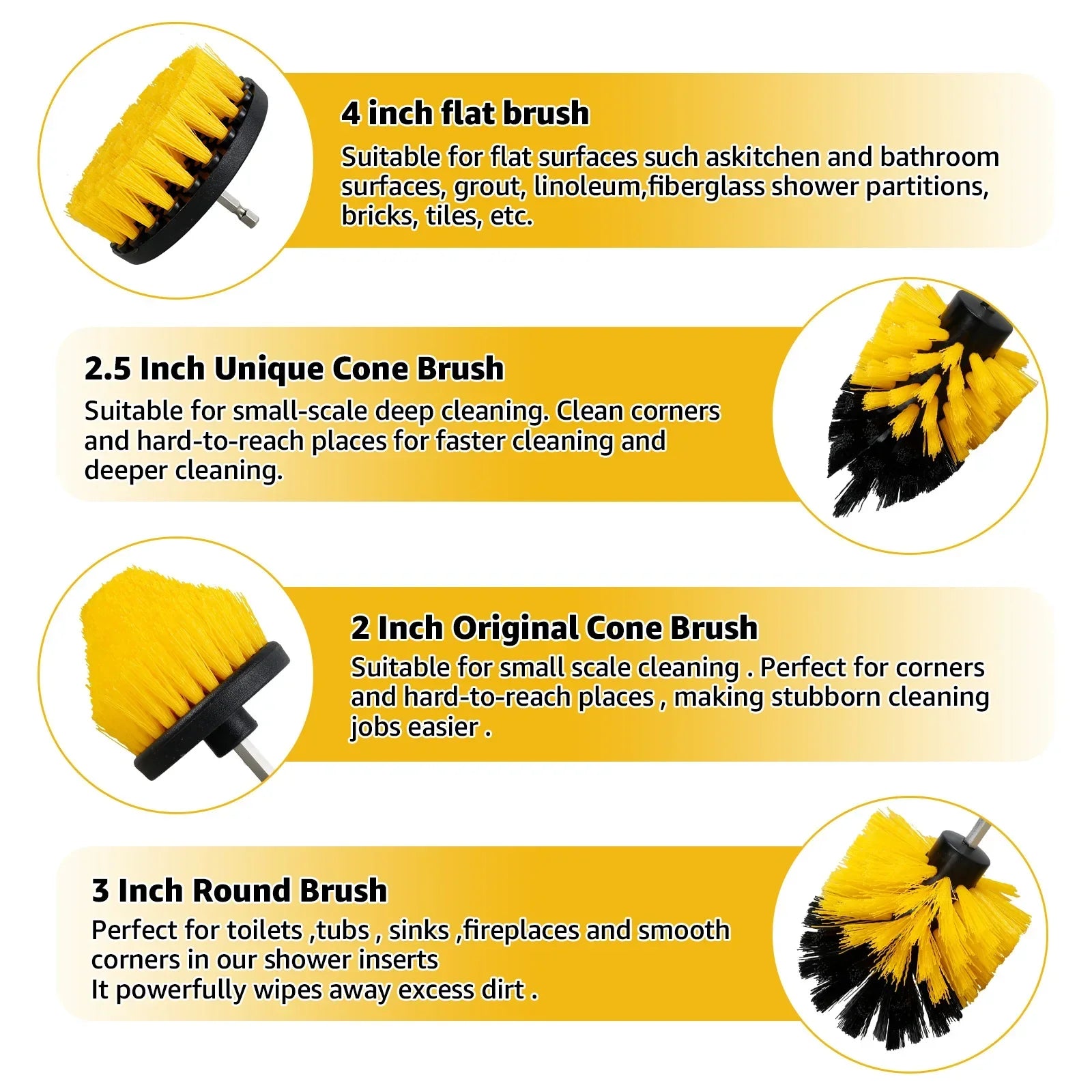BowLift | 5PCS Electric Drill Attachment Ultimate Cleaning Brush Kit
