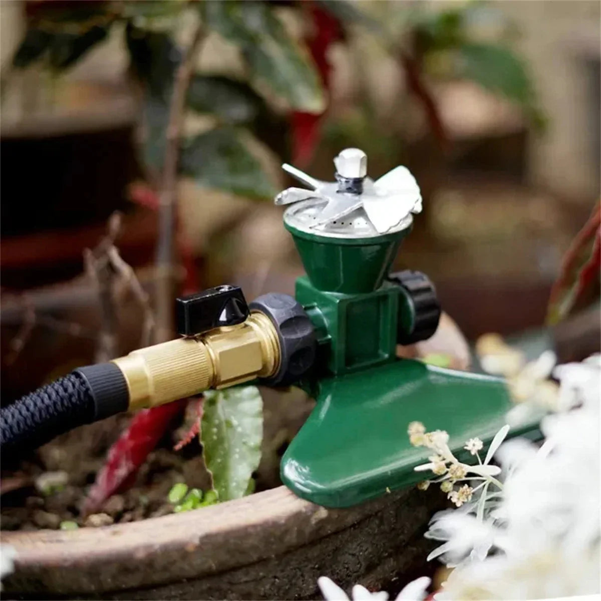 BowLift | 360-Degree Automatic Rotating Metal Lawn Sprinkler – Effective Garden Watering Spray Head