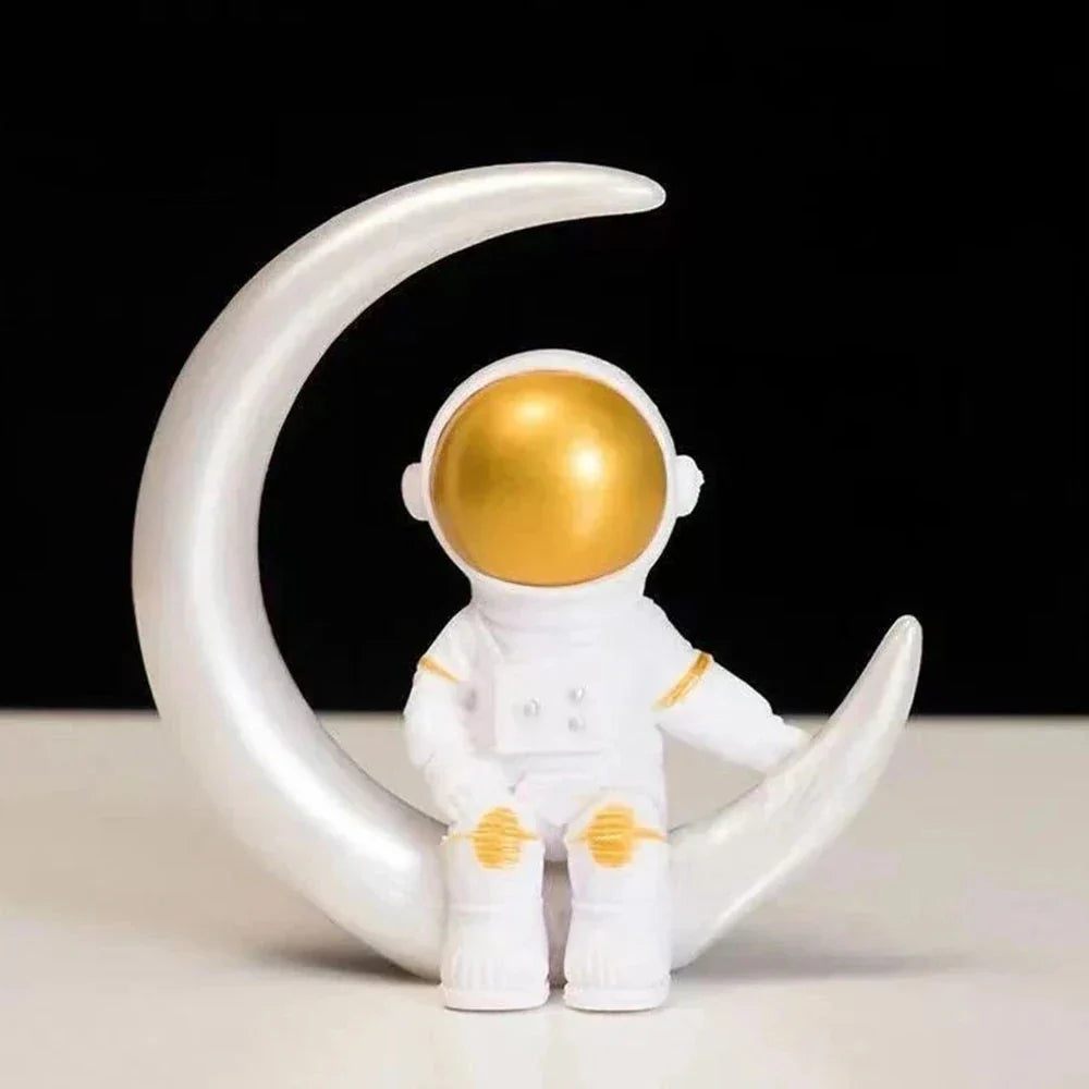BowLift | Resin Astronaut Figure Statue Space Traveler Sculpture Educational Toy Desk Decoration Astronaut Model For Children Gift