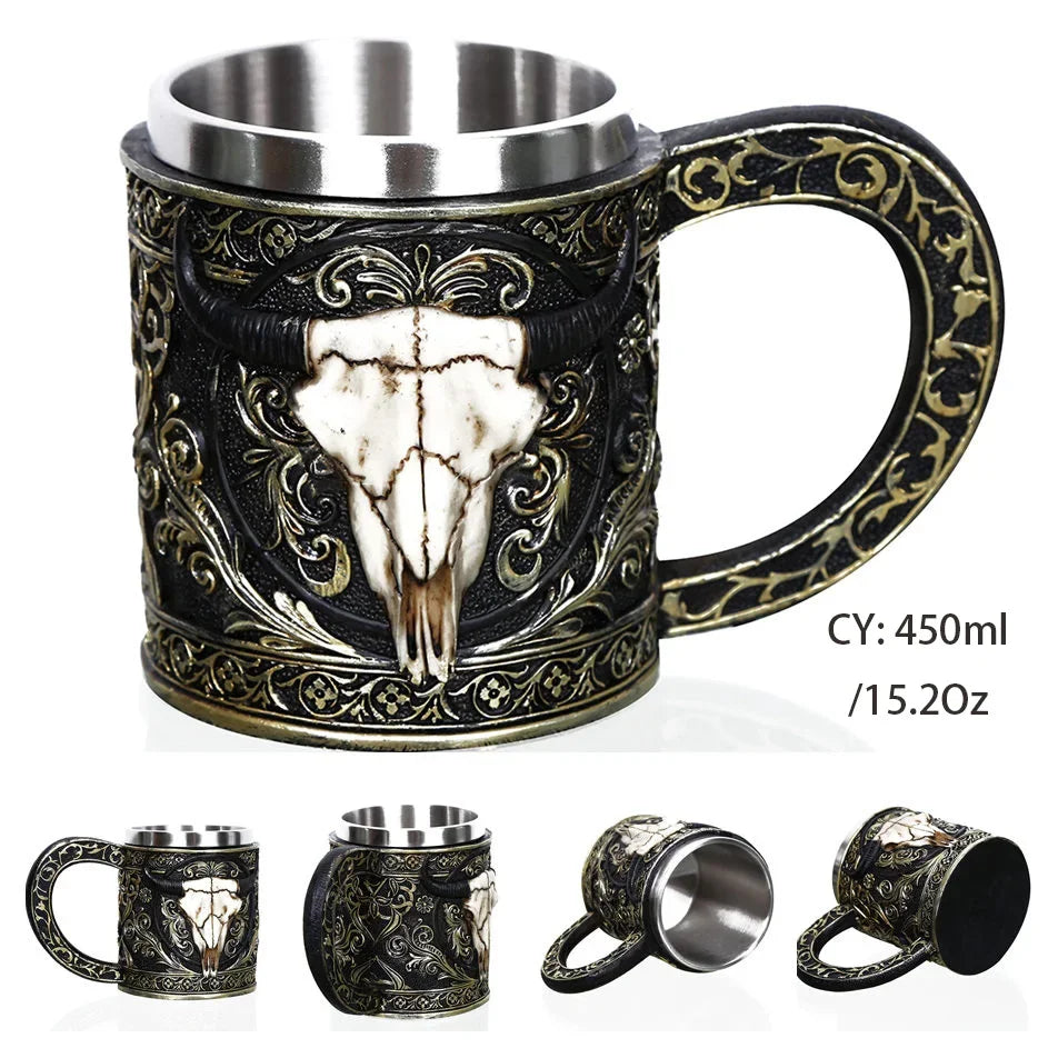 BowLift | Medieval Dragon Resin Stainless Steel Mug as Coffee Mug or Tea Mug