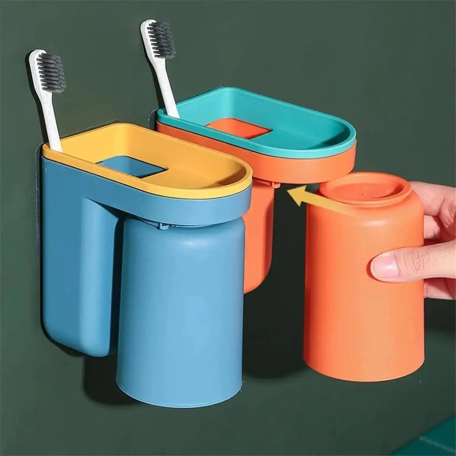 BowLift | Wall-mounted adhesive toothbrush holder – stress-free & tidy storage