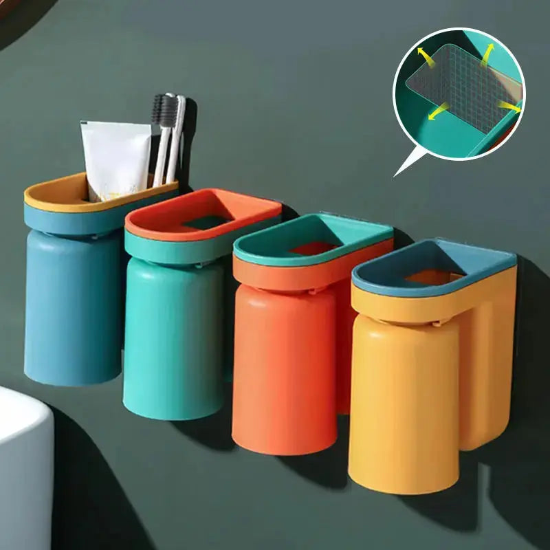 BowLift | Wall-mounted adhesive toothbrush holder – stress-free & tidy storage