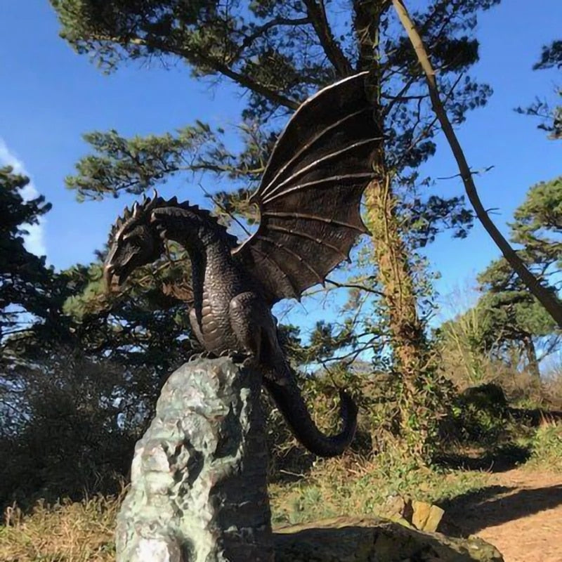 BowLift | Majestic fire-breathing dragon fountain sculpture