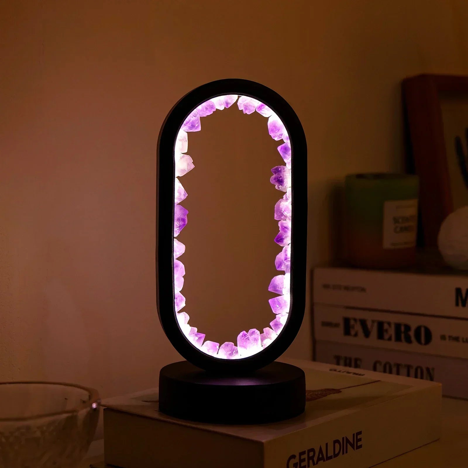 BowLift | AuraStone | Natural Calming Amethyst Serenity Lamp