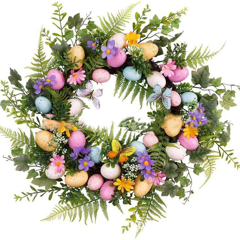 BowLift | 5 Style Bow Ribbon Easter Egg Wreath Easter Egg Garland Door Ornaments Wall Decor Happy Easter 2023 Decor for Home Kids