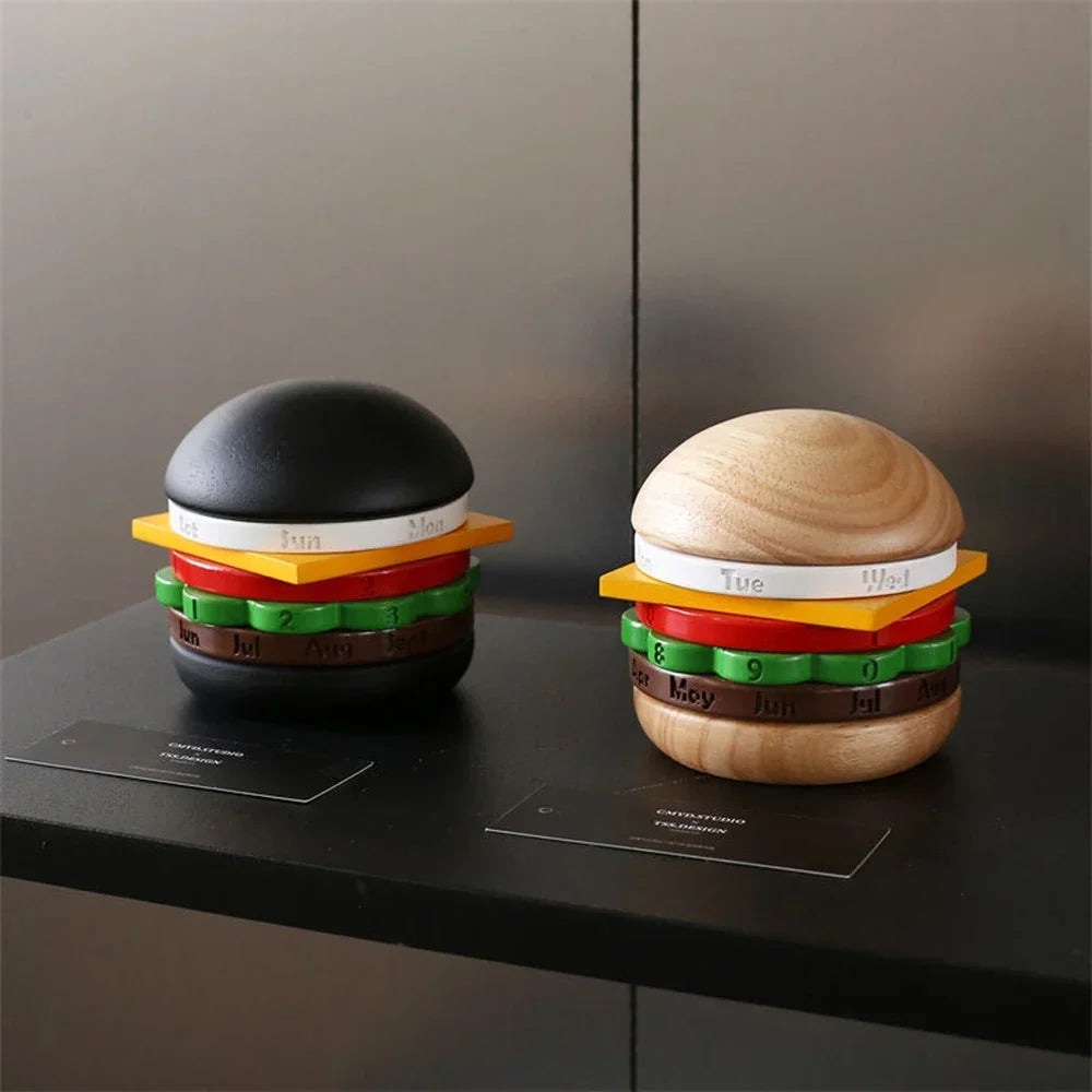 BowLift | Rotating Wooden Hamburger Decorative Calender