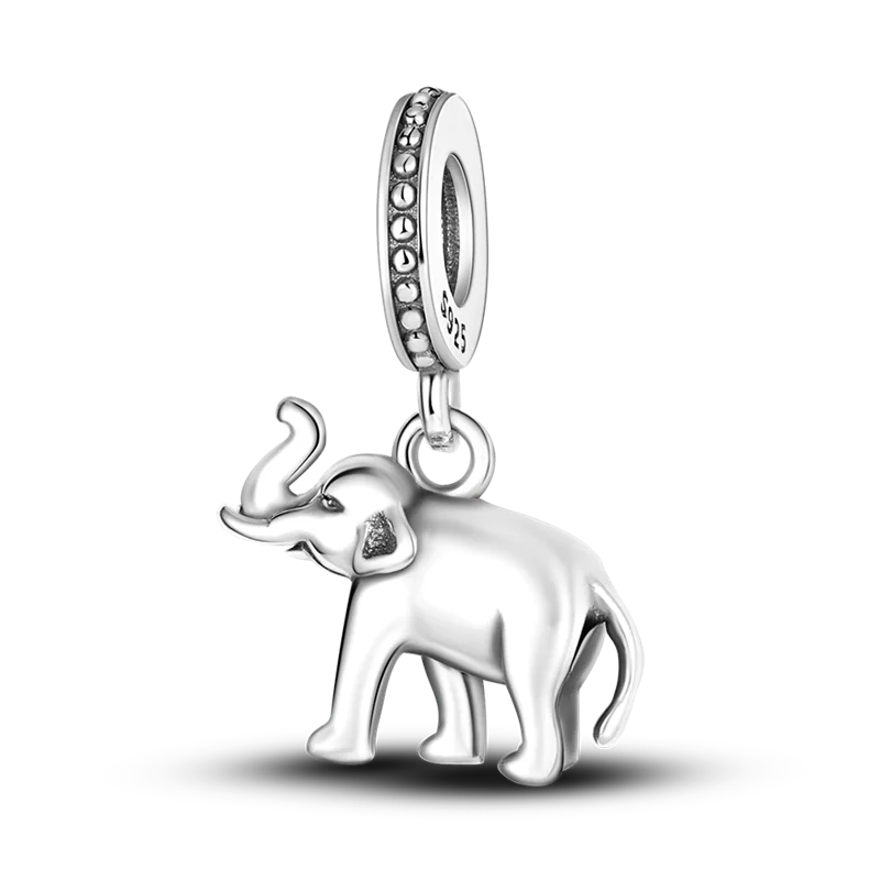 BowLift | 925 Silver Golden Leopard Charms Beads Colorful Chameleon Rhinoceros Lion Scarab Cat Pendant Compatible with Original Pandora Bracelet Jewelry