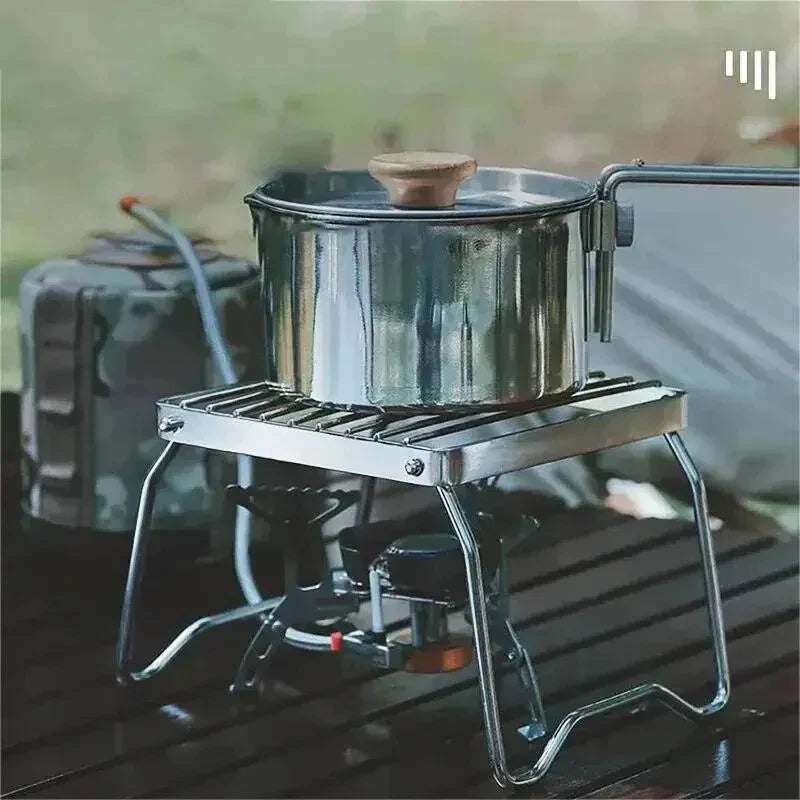 BowLift | FlameRack Folding Grill Stand | Stainless Steel & Foldable | For Outdoor & Camping | 3 cm Packed Size