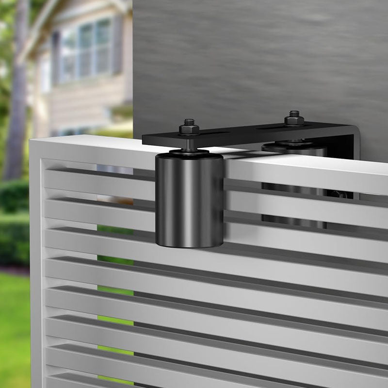 BowLift | 2 Pack Heavy Duty Slide Gate Guide Roller  3" Sliding Gate Black Nylon Roller Coloring Zinc Painted Sliding Gate Guide With L-Shape Bracket