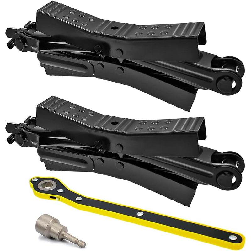 BowLift | Wheel Chock Stabilizer ，2pcs RV Travel Trailer Camper Wheel Shock Absorbers, Heavy Duty RV Tire Scissor Locks X-Bolt Accessories with Wrench