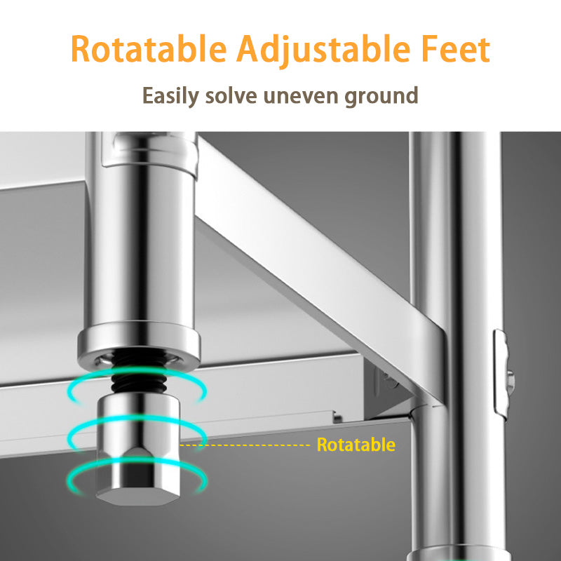 BowLift | Thickened Disassembly Three-Layer Stainless Steel Workbench, Hotel Kitchen Operation Table, Work Table Packaging Table