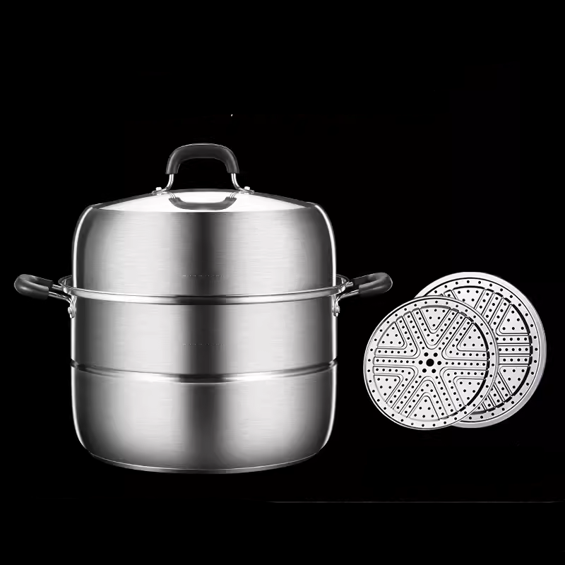 BowLift | Thickened Double-Layer Steamer 304 Stainless Steel Household Thickened Double-Layer Commercial Steamer For Induction Cooker Gas Stove