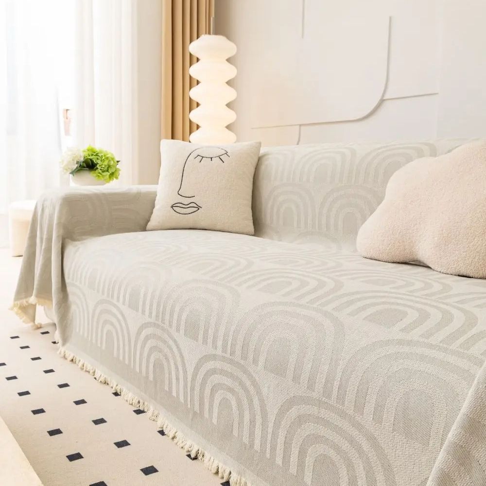 BowLift | Symmetrical Half-Arch Chenille Sofa Cover