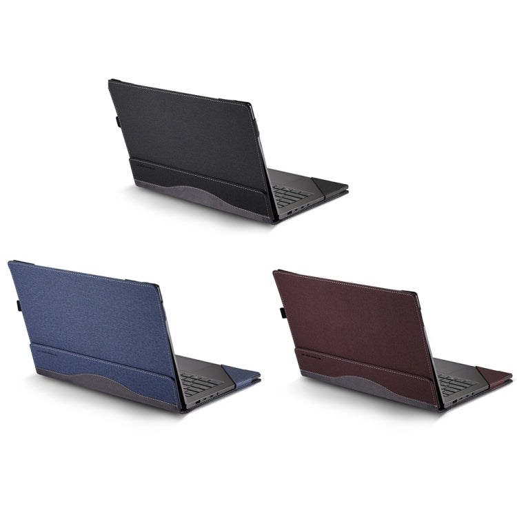 BowLift | For Samsung Galaxy Book 4 360 15.6 Inch Leather Laptop Anti-Fall Protective Case with Stand (Wine Red)