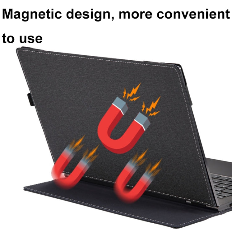 BowLift | For Samsung Galaxy Book Pro 360 15.6 Inch Leather Laptop Anti-Fall Case with Stand (Wine Red)