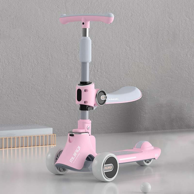 BowLift | MIJIAQI 01 3 In 1 Multifunctional Foldable Kids Scooter with Music and Lights, Spec: Pink Seat
