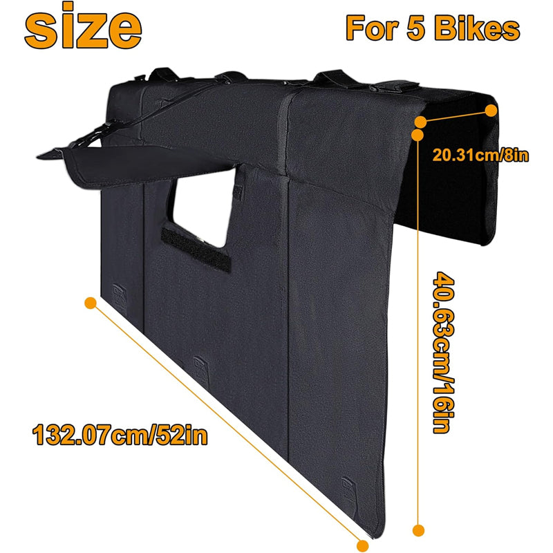 BowLift | Tailgate Pad For Mountain Bikes Pickup Truck Tailgate Protection Pad With 2 Tool Pockets 52'' Wide For 5 Bikes
