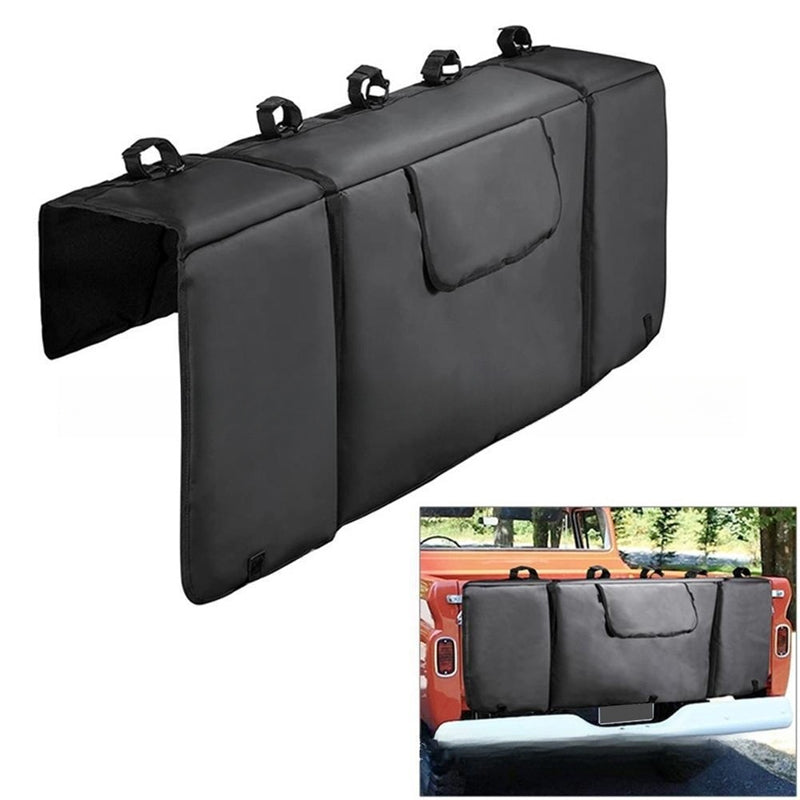 BowLift | Tailgate Pad For Mountain Bikes Pickup Truck Tailgate Protection Pad With 2 Tool Pockets 52'' Wide For 5 Bikes