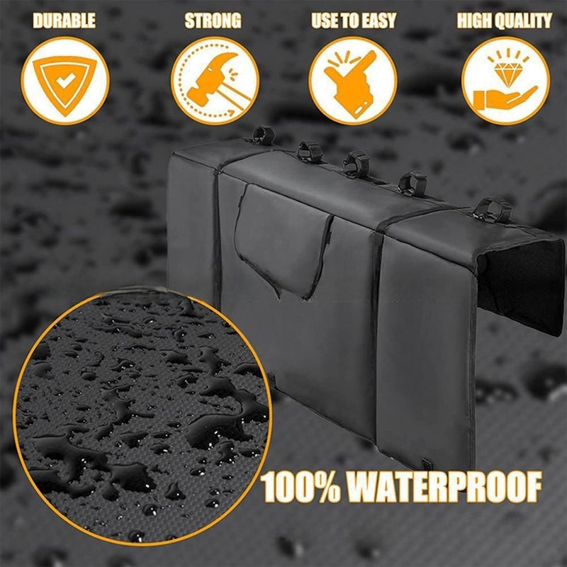 BowLift | Tailgate Pad For Mountain Bikes Pickup Truck Tailgate Protection Pad With 2 Tool Pockets 52'' Wide For 5 Bikes