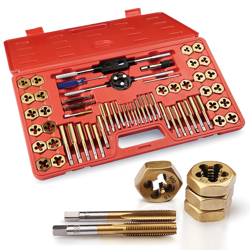 BowLift | Tap and Die Set, 60 PC Include Metric Size M3 to M12, Coarse and Fine Threads, with Storage Case
