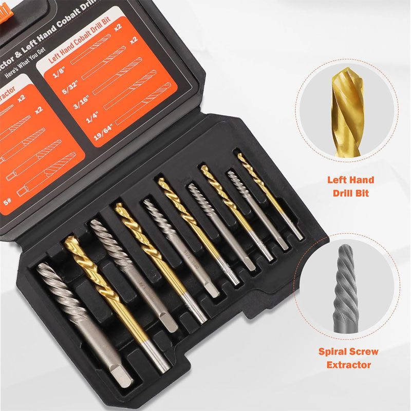 BowLift | Tap Extractors 14PCS Screw Extractor Set Removing Stripped Screws Broken Bolts for Removing Damaged Bolts Screws and Nuts