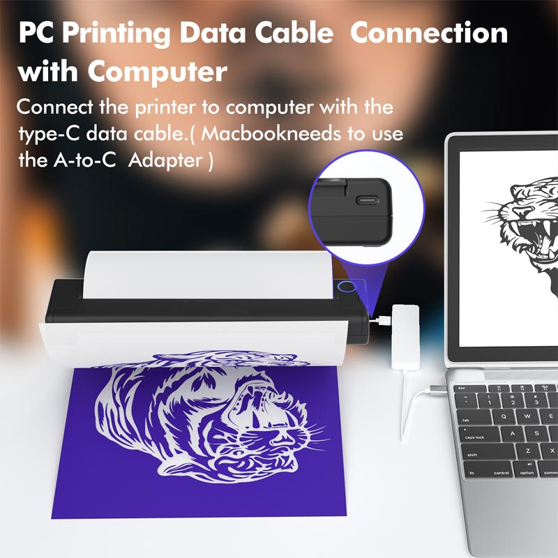 BowLift | Tattoo Thermal Printer Wireless USB Printer Thermal Inkless Portable A4 Bluetooth