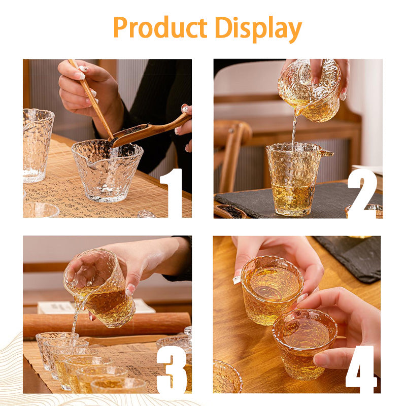BowLift | Teacups，Glass Tea Set, Tea Set, Household Kung Fu Teacup High-End Bowl, Office Travel Tea Maker Teapot, Eight-Piece Tea Set