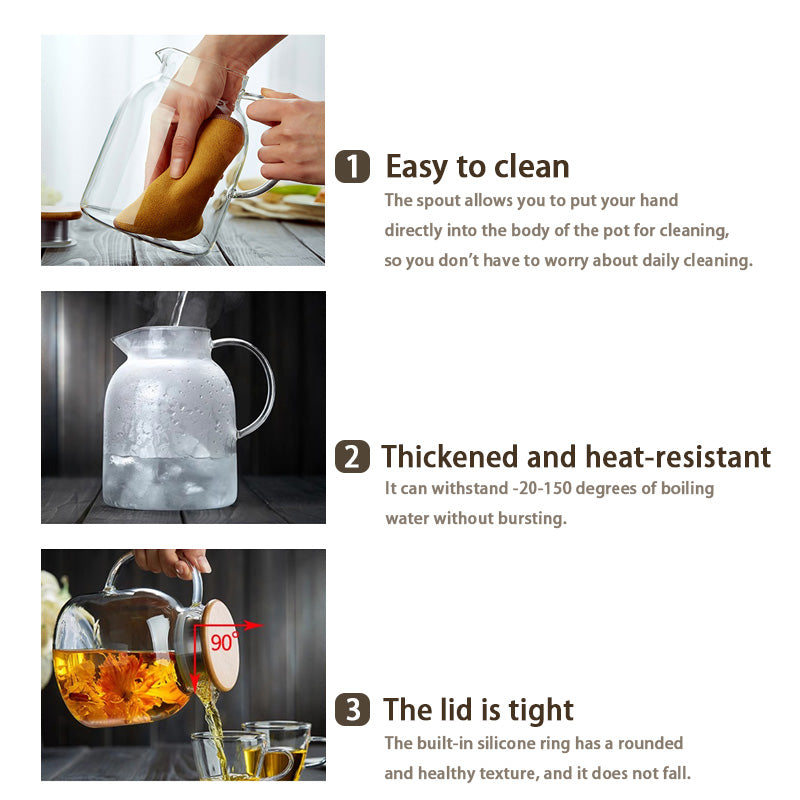 BowLift | Teapot, Glass Teapot Single Kettle, High Temperature Resistant Teapot, Transparent Flower Teapot, Household Kettle Teapot