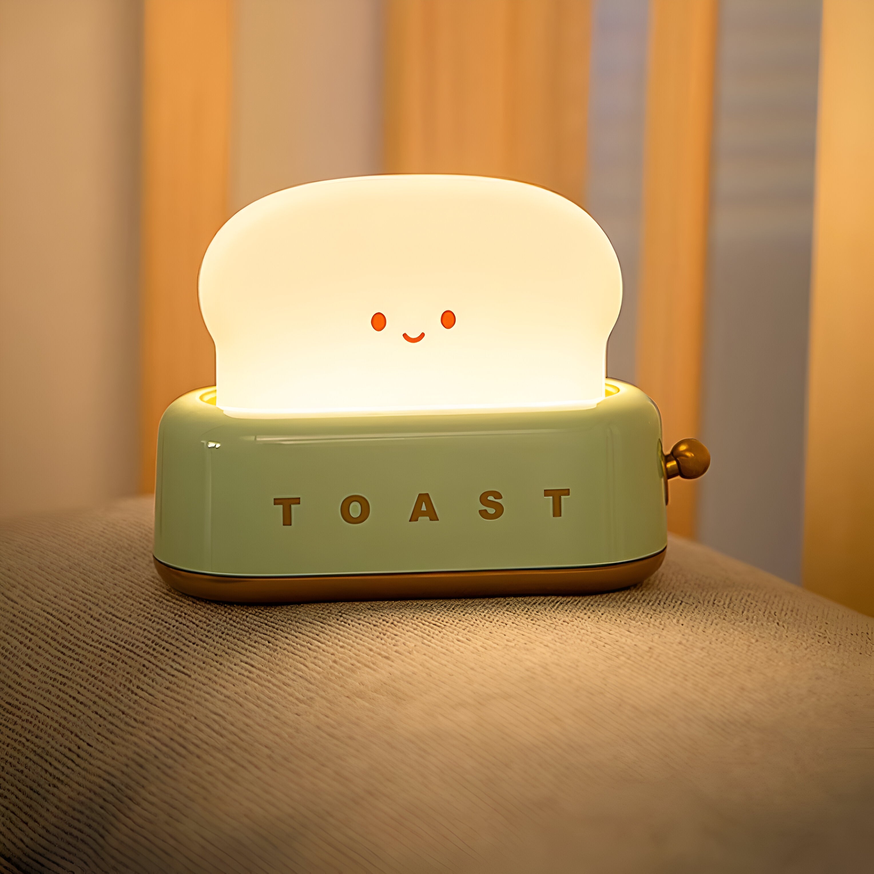BowLift | TinyToast Table Lamp – Portable Toaster-Shaped Night Light with Dimmable LED & USB Port
