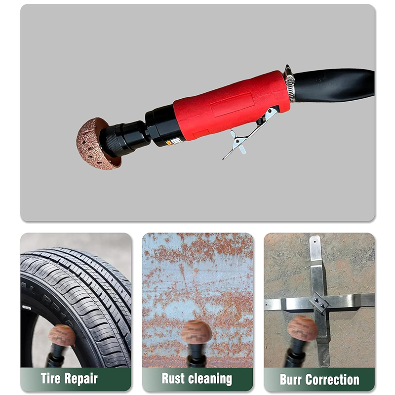 BowLift | Tire Buffer Kit，2500rpm Low Speed Air Tire Buffing Machine Tire Repair Kit Polishing Cleaning Tool 35mm Pneumatic Automatic Buffing Wheel Machine Tire Repair Tool Rear Exhaust