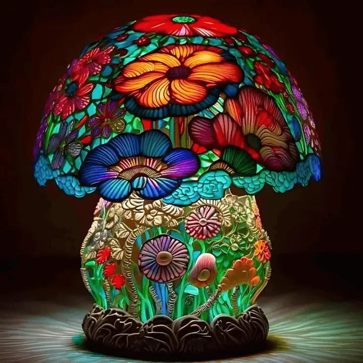 BowLift | Table lamp made of stained glass with colorful resin base