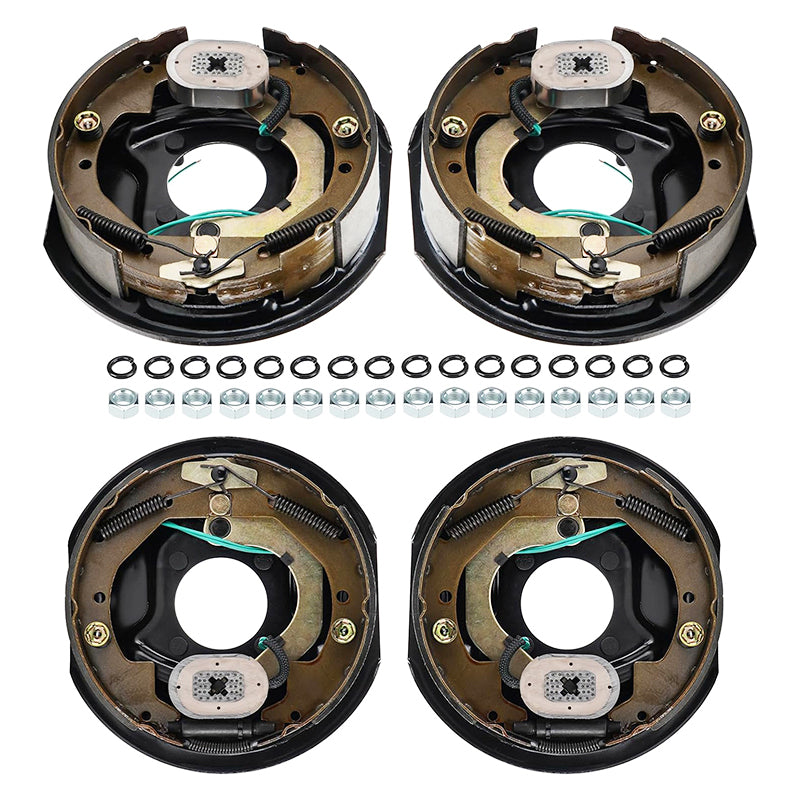 BowLift | Left and Right 4Pcs 10" x 2-1/4" Electric Trailer Brake Assemblies for 3,500lbs