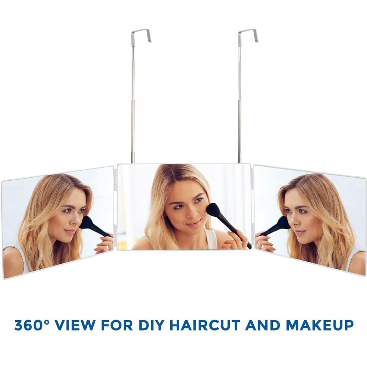 BowLift | Foldable 3-way mirror with hook for make-up, hair styling & shaving